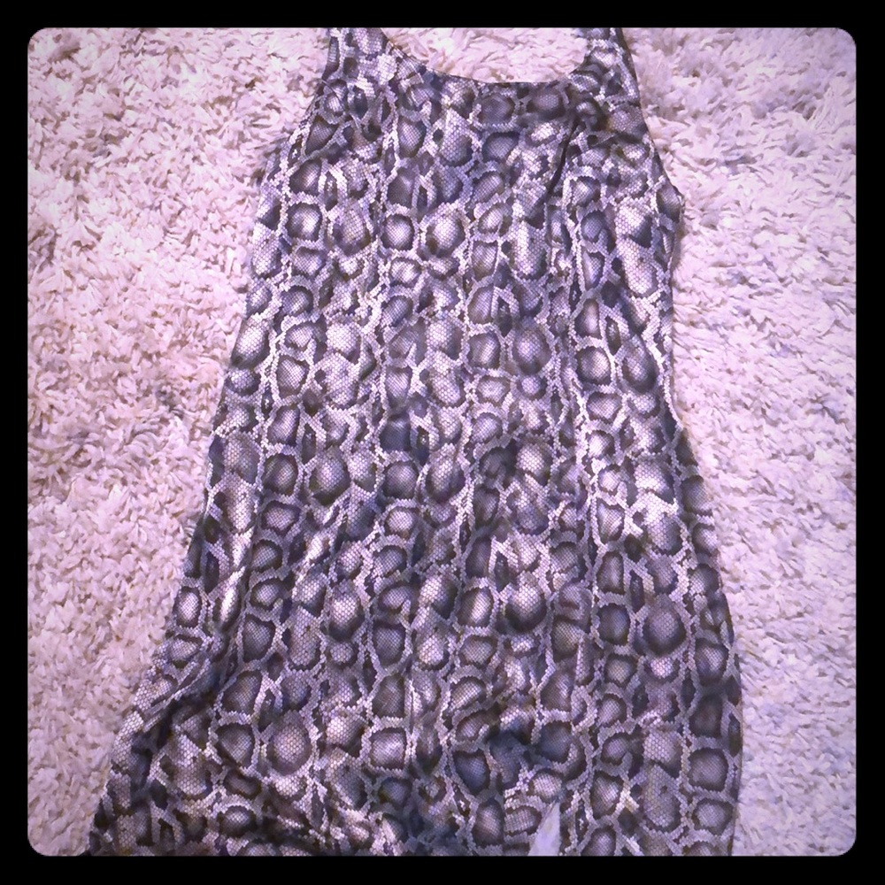 Snakeskin print halter dress